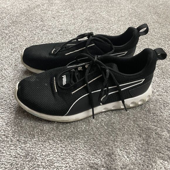 PUMA Carson 2 Concave Black White Womens 8 Low Lace Up Sneakers Shoes Cushion - Picture 2 of 15